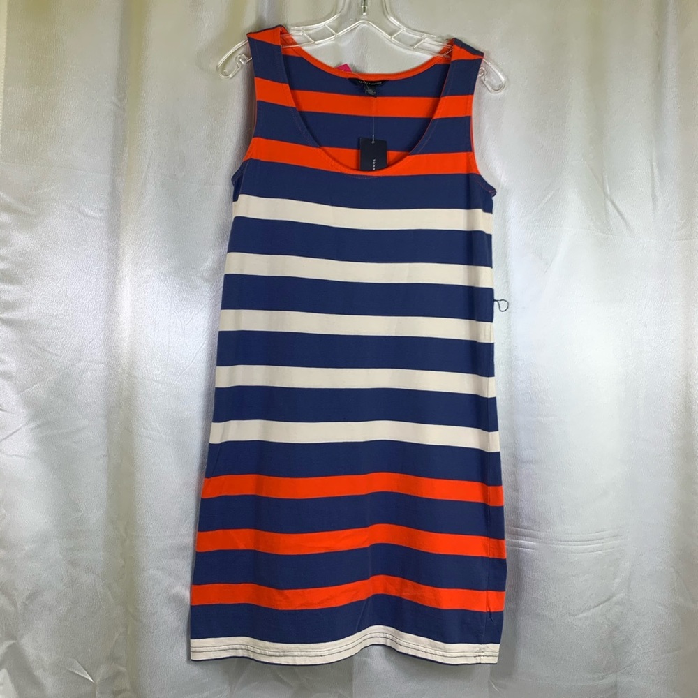 Tommy Hilfiger Sleeveless Dress Small blue white & orange NEW
